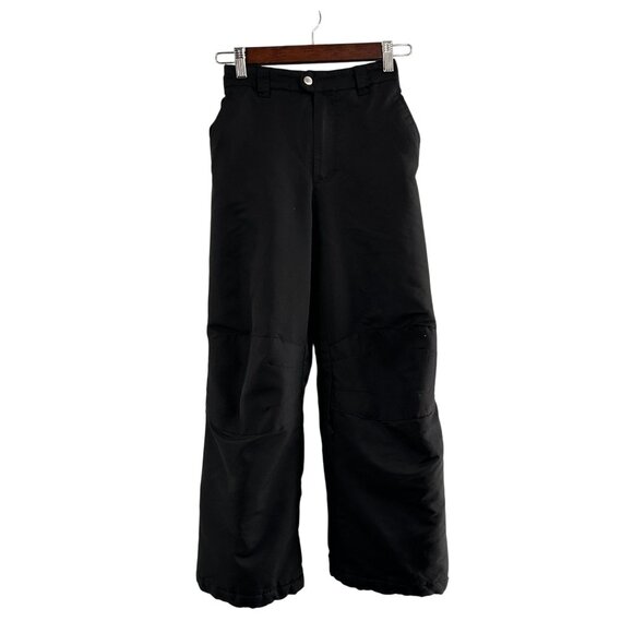 Faded Glory Black Insulated Snow Pants Elastic Waist Reinforced Knees L (10-12) - Picture 1 of 11